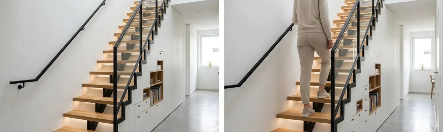 escalier coller murs
