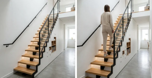 escalier coller murs